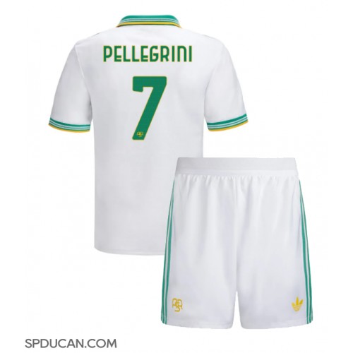 Dječji Nogometni Dres AS Roma Lorenzo Pellegrini #7 Rezervni 2025-26 Kratak Rukav (+ Kratke hlače)